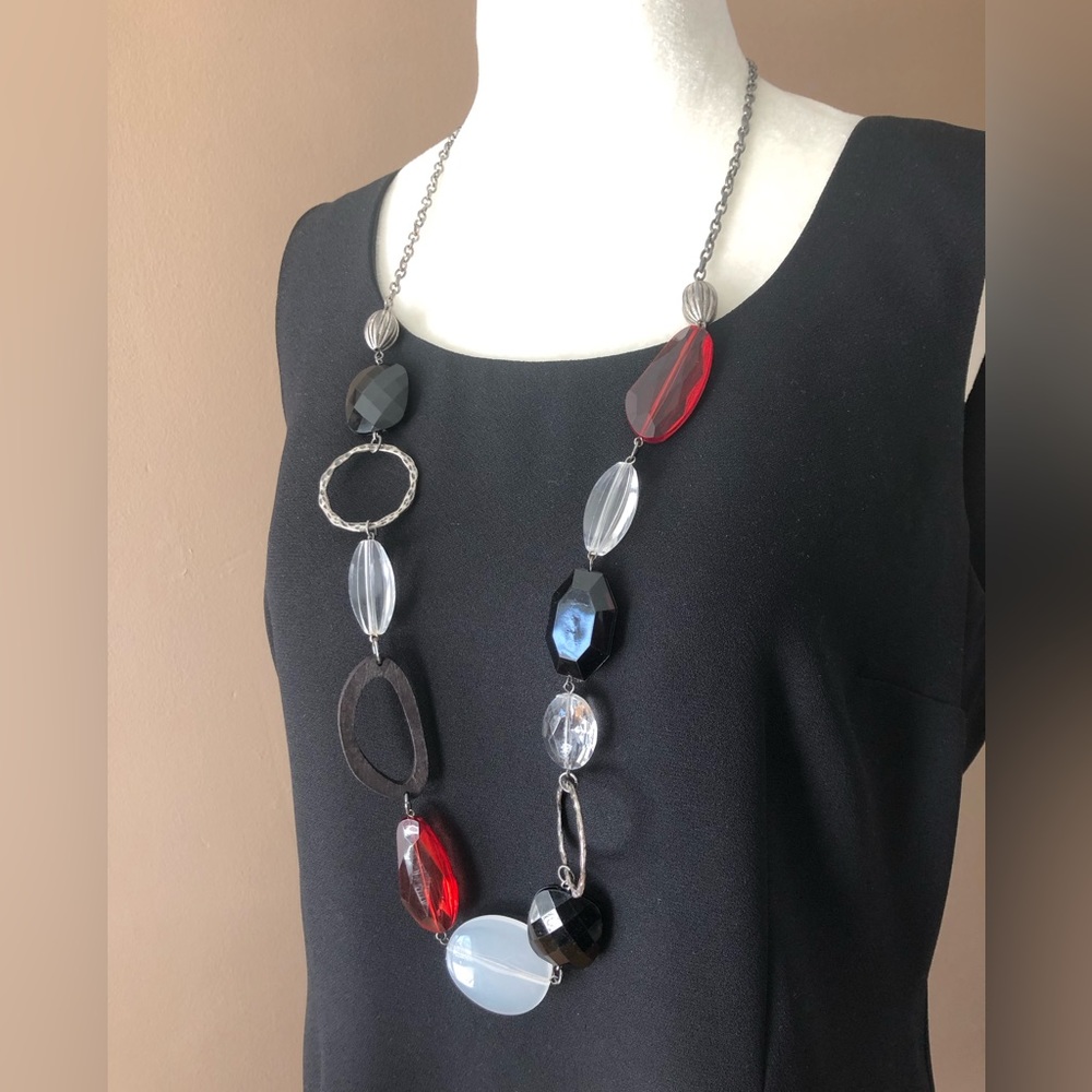 Red black and bold necklace